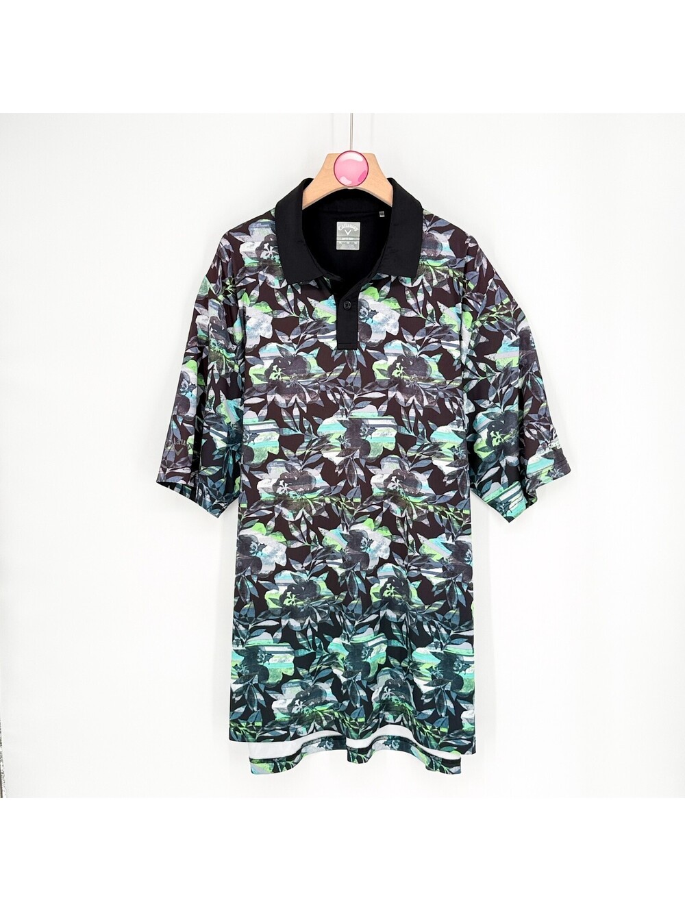 Callaway Opti-Dri Hawaiian Floral Athletic Golf Polo Mens XL‎